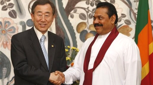 Ban ki-Moon, Mahinda Rajapakse